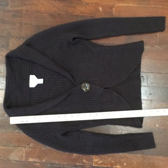 TALBOTS Women’s Cashmere Silk Blend Petites Cardigan Knit Tulip Hem Button Brown - Picture 12 of 13